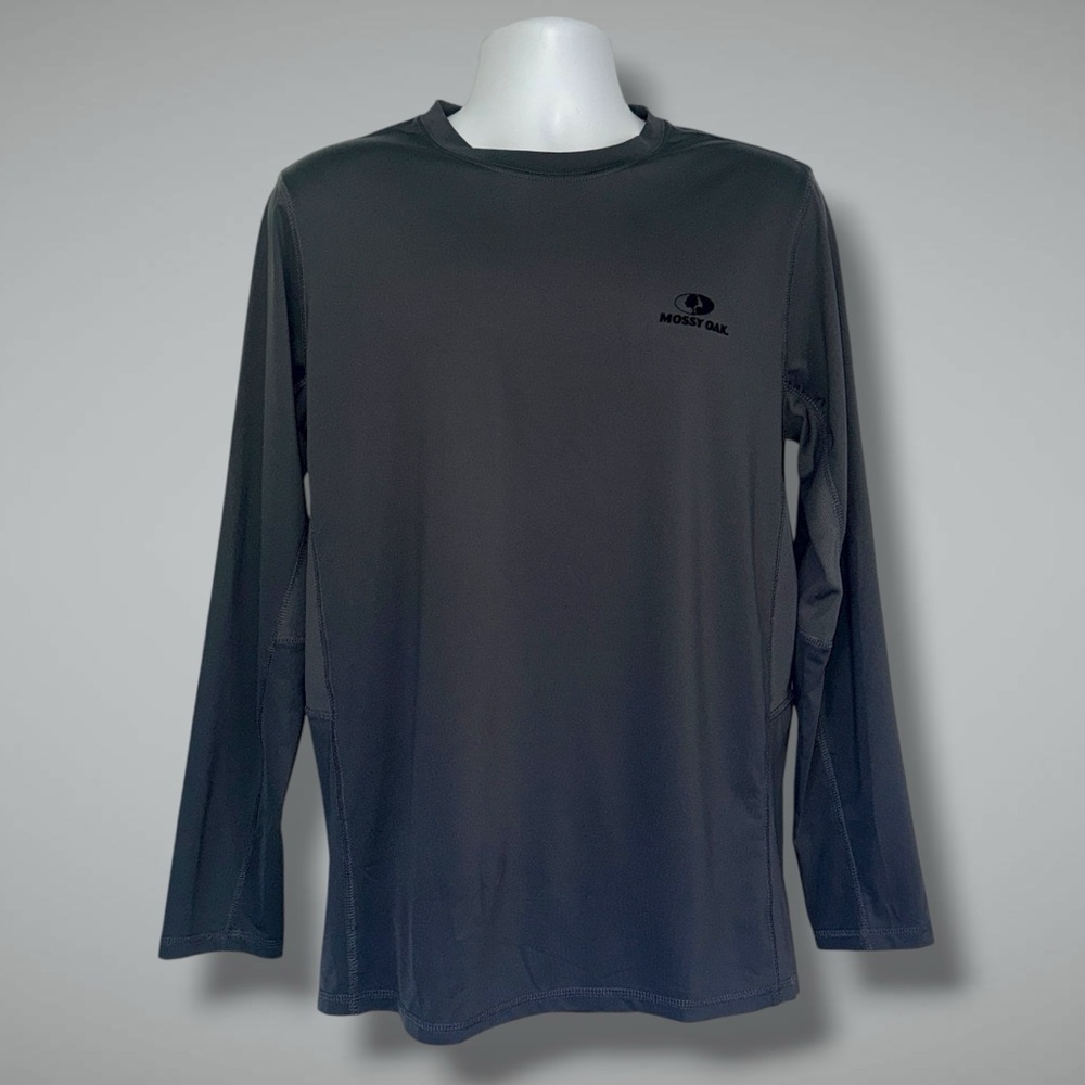 Mossy Oak Scent Control Long Sleeve Performance Shirt Gray Size Medium